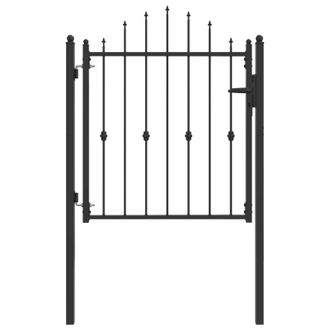 vidaXL Puerta De Cerca Asten 100 X 100 Cm Metal Negro Con Cerradura Vidaxl