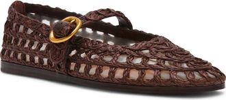 Steve Madden Melody Raffia Mary Jane Flat in Brown Raffia at Nordstrom, Size 6.5