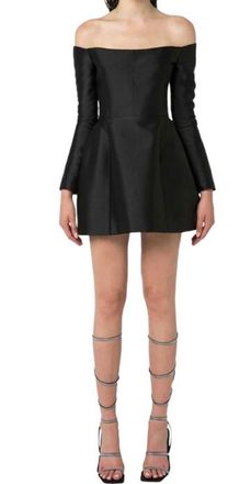Silvia Astore Black Structured Mini Dress Size XXS