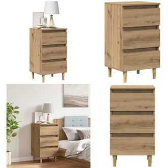 vidaXL Comodino Rovere Artigianale 40x35x69 cm in Legno Multistrato - Comodino rovere - Comodino multistrato