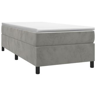 vidaXL Estructura De Cama Sin Colch&oacute;n Terciopelo Gris Claro 90x200 Cm Vidaxl