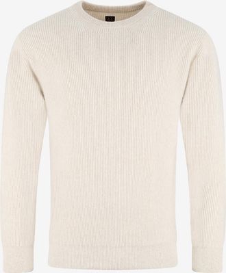 Batoner Gerippter Rundhals-Kaschmirpullover