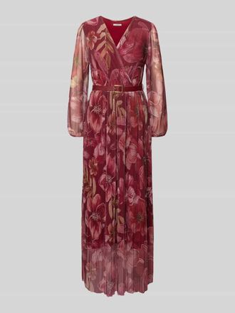 Zabaione Maxikleid mit G&uuml;rtel Modell La44uriaa in Rosa Melange, Gr&ouml;&szlig;e XL