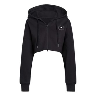 adidas (WMNS) adidas by Stella McCartney Cropped Hoodie Asia Sizing Black H59962