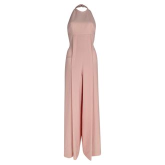 Emilia Wickstead Sabryn Crepe Halterneck Jumpsuit in Pink Polyester