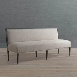 Frontgate Aubrey Banquette Bench - Sable, Sand Linen Parks Performance - Frontgate