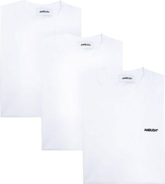 AMBUSH logo-embroidered T-shirt set (set of three) - men - Cotton/Cotton/Polyester - S - White