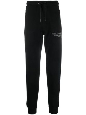 Karl Lagerfeld embossed-logo track pants - Black