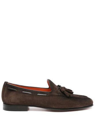 Santoni Mocassini in pelle scamosciata - Marrone
