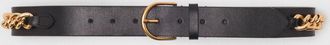 Maje Leather Belt With Chain Details - Black - Maje