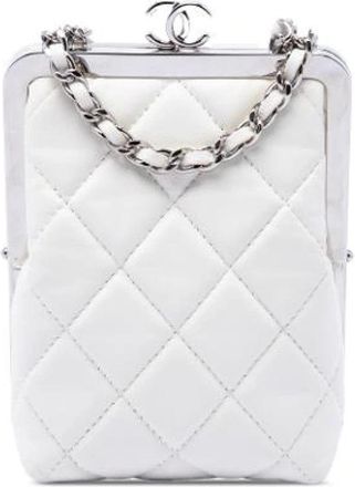 Chanel Pre-owned Vintage Mini Crossbody Bag - Dames - Vintage Mini Tas - Wit - ONE Size - Leer - Vintage