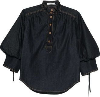 Zimmermann Katoenen blouse met knopen - Blauw