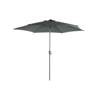ED&Egrave;N JARD&Iacute; Parasol fijo redondo de exterior, tela de 270cm, aluminio, color gris