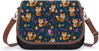 Generic Cute Foxes Small Womens Crossbody Bags Shoulder Handbag with Adjustable Strap for Travel