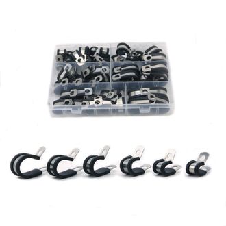 OEM Kit De 52 Abrazaderas De Goma Tipo P Para Mangueras, De Acero Inoxidable, 6 Tama&ntilde;os: 6/8/10/13/16/19 Mm