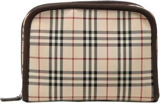 Burberry Pre-owned Clutches, female, Beige, Size: ONE SIZE Pre-owned Canvas Pouch