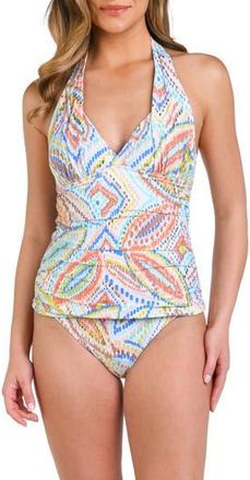 La Blanca Sunbaked Jewels Halter Tankini Top in White at Nordstrom Rack, Size 14