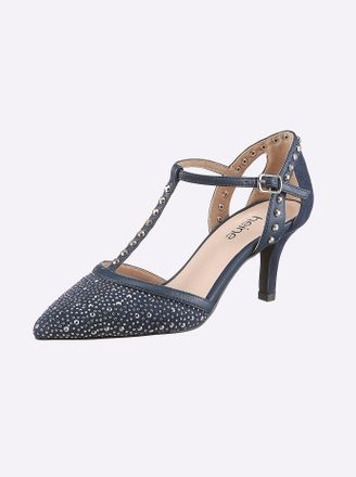 Heine Pumps HEINE, Damen, Gr. 36, marine, Synthetik, Textil, Schuhe Pumps