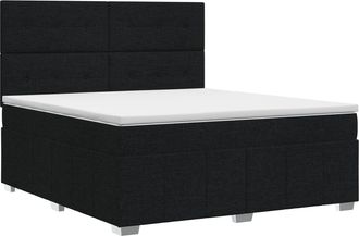 vidaXL Cama Box Spring Con Colch&oacute;n Negro 140 X 190 Cm Tela Vidaxl