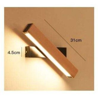 OEM L&aacute;mpara De Pared Led Xu, 6w, De Madera, Para Interiores, Giratoria 360&deg;, Luz Blanca Fr&iacute;a, Para Dormitorio, Sala De Estar, Oficina, Pasillo, 31 Cm De D