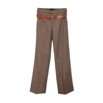 Dondup Pantalones anchos - Trousers - Mujer - Marr&oacute;n - L