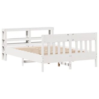 Berkfield Home Decorative Bed Frame Frame White 120x190 cm Small Double Solid Wo
