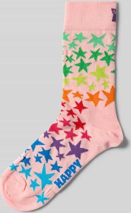 Happy Socks Socken mit Motiv-Stitching Modell Star Cluster in Rosa, Größe 36-40