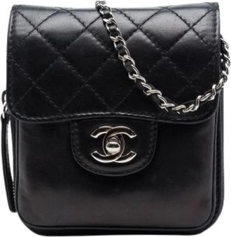 Chanel Pre-owned Wallet on Chain - Dames - Vintage Mini Tas - Zwart - ONE Size - Leer - Vintage