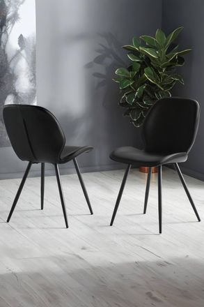 Julian Bowen Otto Upholstered Dining Chair (Set of 2) in Black