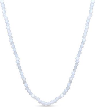 Jewelmak 14K Blue Chalcedony Necklace