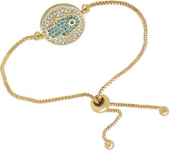 Steeltime 18k Gold Plated Hamsa Slider Bracelet at Nordstrom Rack