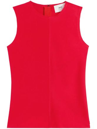 Ami sleeveless top - women - Viscose/Acetate - 32 - Red