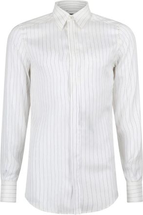 Dolce & Gabbana Verticaal Gestreepte Zijden Overhemd - Heren - Casual Overhemden - Wit - L - Overhemden
