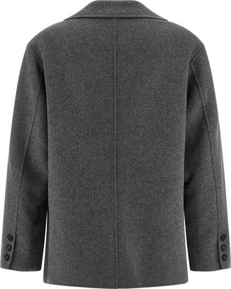 Max Mara Womens Gray Virgin Wool Blazer Clothing