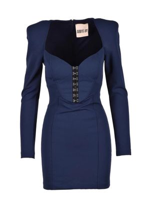 Aniye By Fitted Mini Dress with Deep Square Neckline