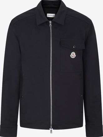 Moncler Kurze Overshirt aus K&ouml;per mit Hemdkragen