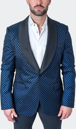 Maceoo Blazer Shawl Sparkle Blue