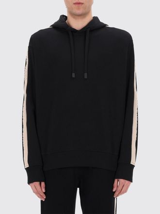 Versace Jeans Couture Felpa con cappuccio in cotone con logo e bande laterali