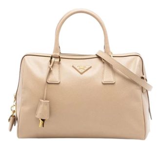 Prada Pre-owned Handbags, female, Beige, Size: ONE SIZE Pre-owned Vintage Satchel