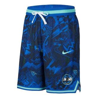 Nike Mens Nike Dallas Mavericks Quick Dry Knit Breathable Sports Basketball Shorts Blue DJ4035-405