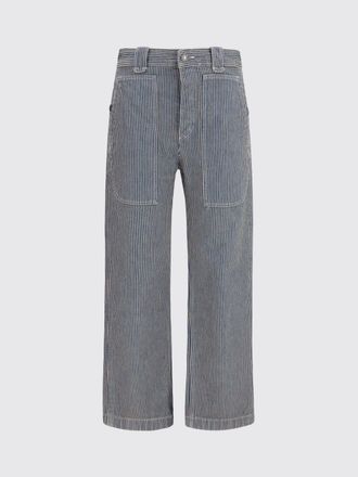 Isabel Marant Jeans Ermina a vita alta in denim a righe con gamba larga