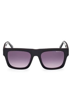 GANT Square Sunglasses in Shiny Black /Gradient Smoke at Nordstrom Rack