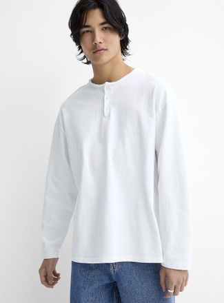 Djab Mens Rolled neck Henley Shirt T-shirt Imported from Seoul