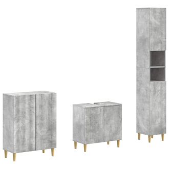 vidaXL Juego De Armarios De Ba&ntilde;o De 3 Piezas Arnhem Gris Hormig&oacute;n Vidaxl