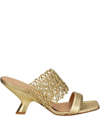 Chantal square-toe sandals - women - Leather/Calf Leather/Leather - 39 - Gold