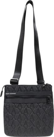 A|X Armani Exchange Crossbody Tas met Logo in Reli&euml;f - Heren - Schoudertassen - Zwart - ONE Size - Polyester - Tassen