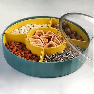 OEM Bol Para Aperitivos Con Tapa, Giratorio 360 Grados, Recipiente Para Dulces, Frutos Secos, Aperitivos, Caramelos Y Galletas
