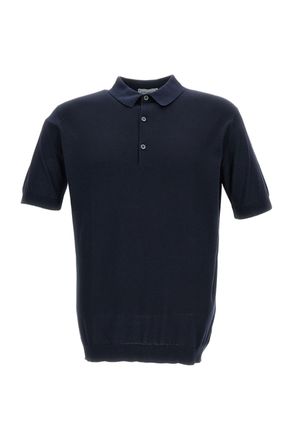 John Smedley Blue Relaxed Fit Cotton Polo Shirt