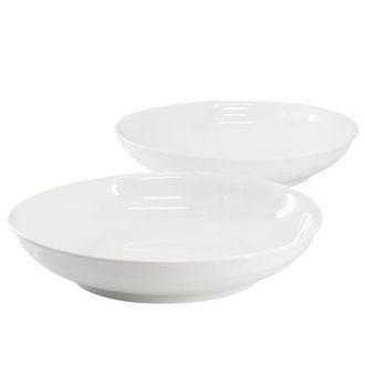Gibson Home 2 Piece 11 Inch Round Fine Ceramic Serving Bowl Set in White at Nordstrom