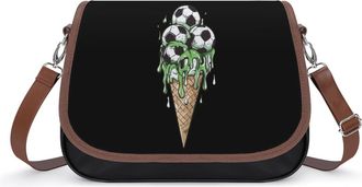 Generic Ice-Cream Soccer Balls Small Womens Crossbody Bags Shoulder Handbag with Adjustable Strap for Travel